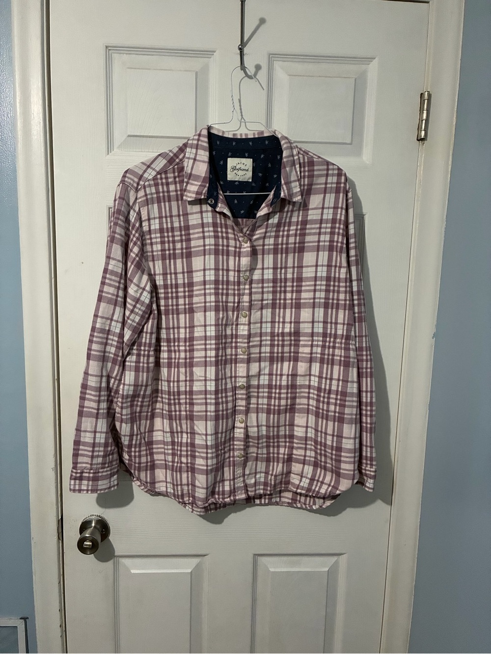 Jachs Lavender and White Plaid Button-Down Shirt